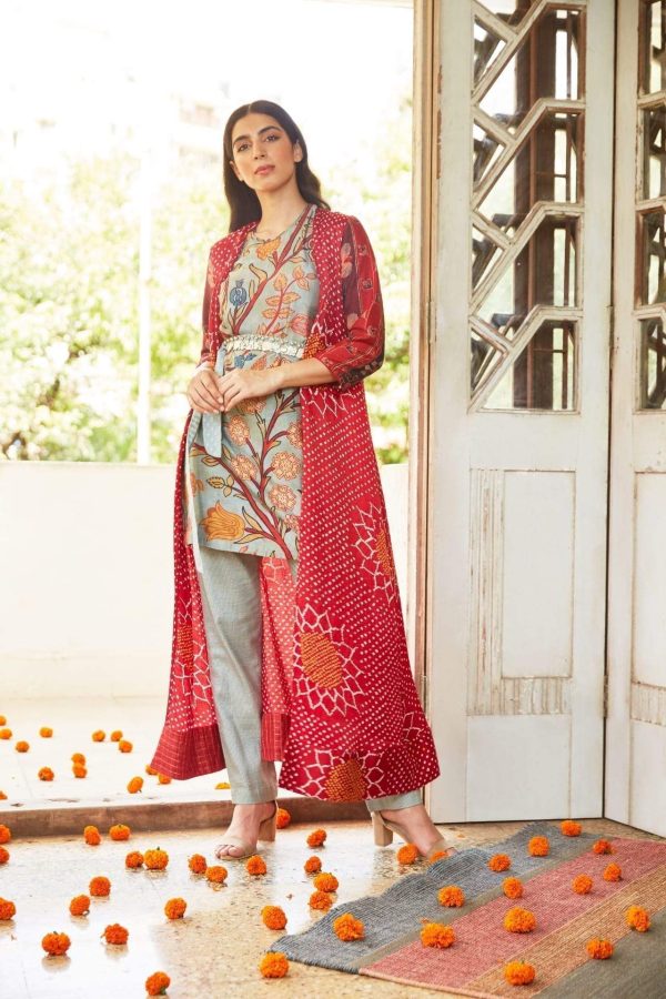 Bandhani Cape with Kurta & Pants For Cheap