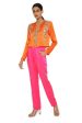 Amynah Orange Colour Satin Embroidered Top With Hot Pink Satin Pants For Sale