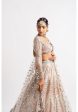 White Heavy Multi Geo Color Lehenga Set Cheap