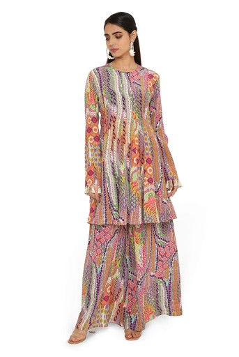 Irha African Print Crepe Top With Palazzo Online now