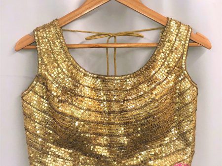 Gold Sequin Embroidered Blouse- Ready to Ship Cheap