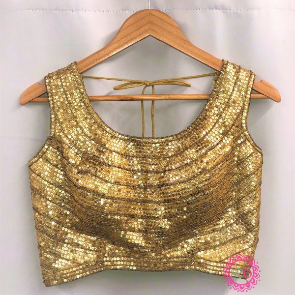 Gold Sequin Embroidered Blouse- Ready to Ship Cheap