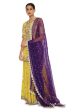 Imani Lime Green Colour Embroidered Kurta And Sharara With Purple Organza Dupatta Sale