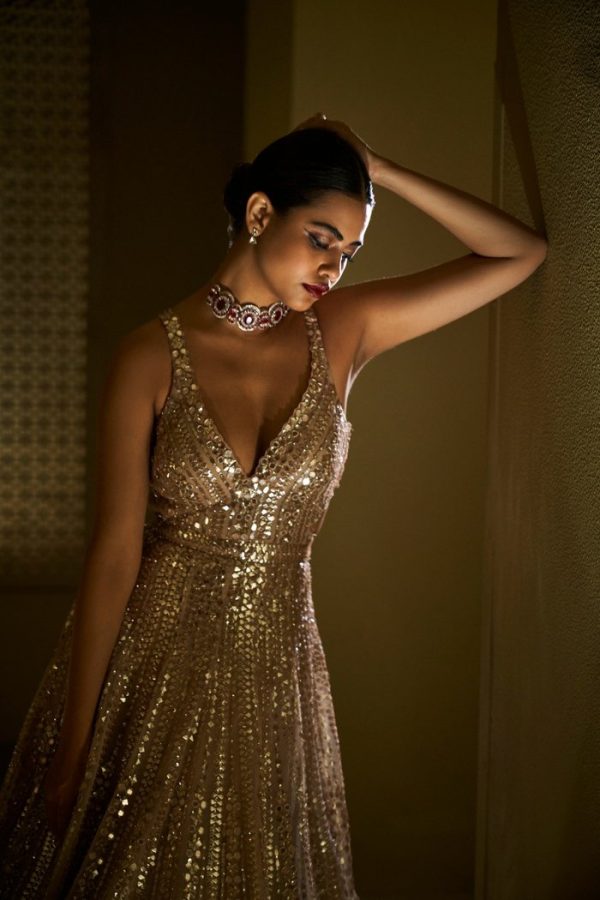 Light Gold Gown Fashion