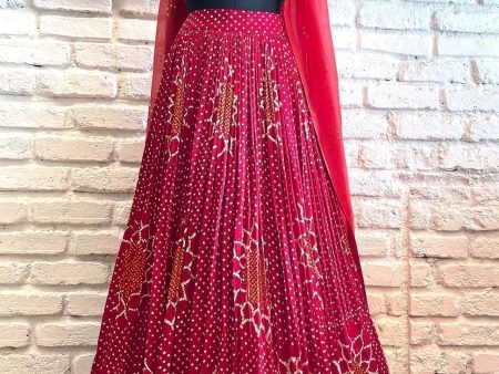 Bandhej Rang Lehenga Online