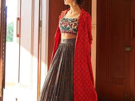 Ajrakh Lehenga Set Hot on Sale