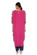 Asta Hot Pink Colour Silk Embroidered High-Low Kaftan With Midnight Blue Colour Salwaar Sale