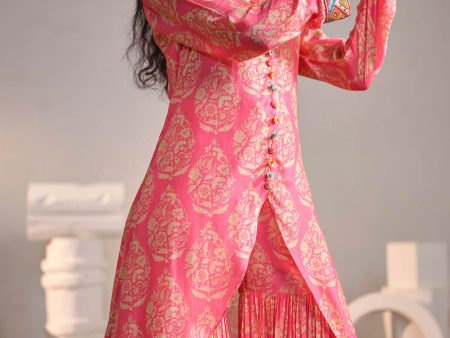 Pink Rose Sharara Coord Set Sale