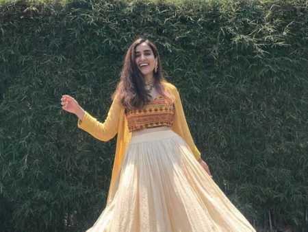 Mustard & Off White Lehenga Set For Discount