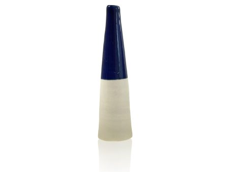 Ceramic Bottle Bud Vase - Deep Blue For Sale