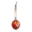 Pinecone Glass Bauble - Red Gold Leaf For Sale