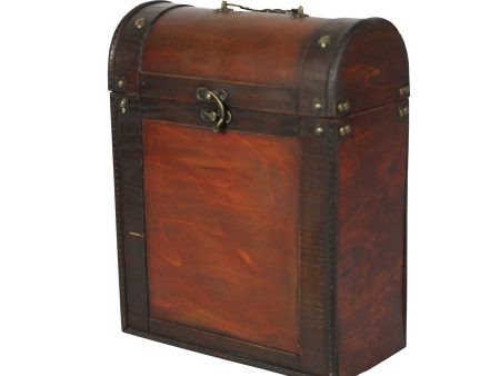 3 bottle Antique effect wooden wine box on Sale