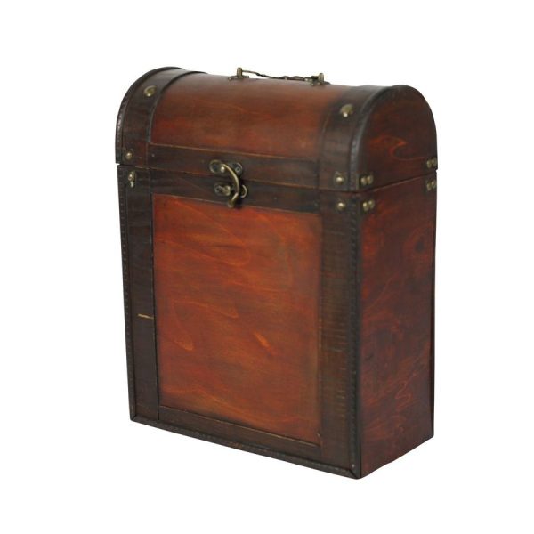 3 bottle Antique effect wooden wine box on Sale