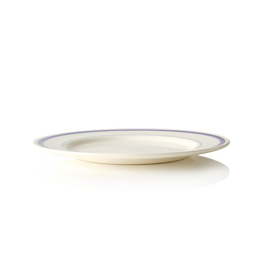 Dinner Plate with Two Blue Stripe Detail Online Hot Sale