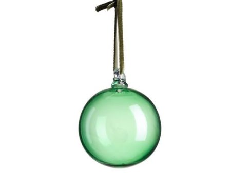 Glass Bauble Plain Green on Sale