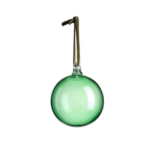 Glass Bauble Plain Green on Sale