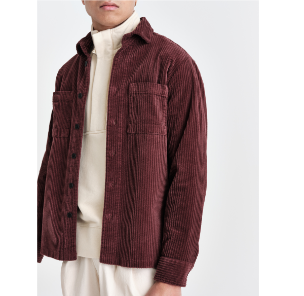 Whiting Overshirt - Maroon Cord Cheap