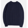 Brushed Shetland Crew in Navy Cheap