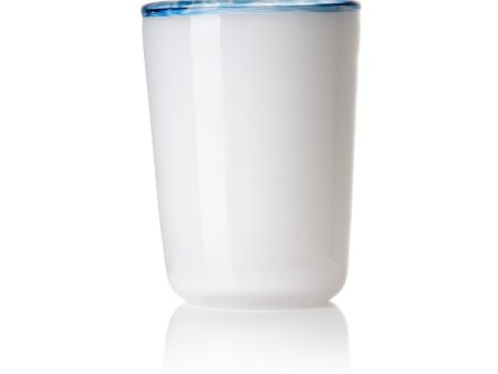 Thyme Hand Blown Water Glass in White Blue on Sale