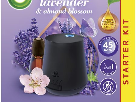 Air Wick Essential Mist Starter Kit (Diffuser + Refill), Lavender and Almond Blossom, Essential Oils Diffuser, Air Freshener on Sale