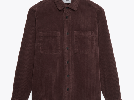 Whiting Overshirt - Maroon Cord Cheap