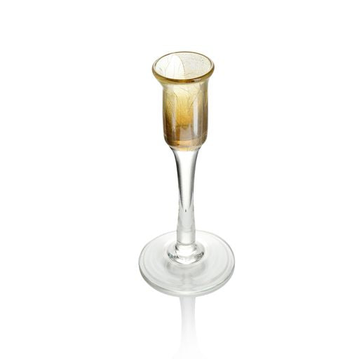 Glass Candlestick with Gold Cheap