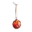 Pinecone Glass Bauble - Red Gold Leaf For Sale