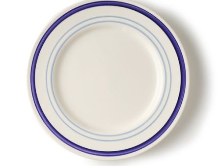 Dinner Plate with Three Blue Stripe Detail Discount