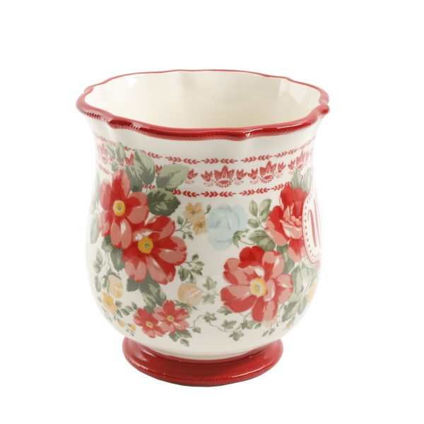 The Pioneer Woman Pioneer Vintage Floral 6.75-inch Stoneware Utensil Holder For Discount