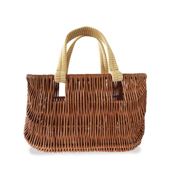 Willow Basket Bag with Yellow Handles Online now