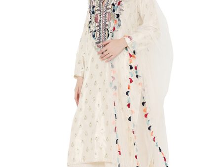 CREAM KURTA & PALAZZO SET Online