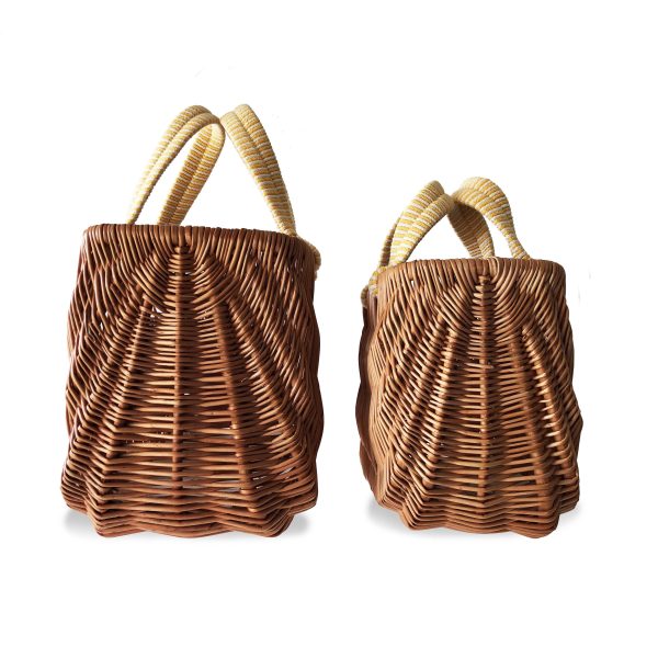 Willow Basket Bag with Yellow Handles Online now