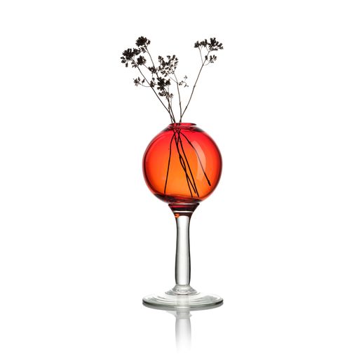 Round Bud Vase with Stem - Red Online Sale