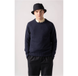 Brushed Shetland Crew in Navy Cheap