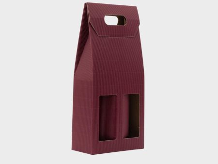 2 bottle fluted hamper box with window Fashion