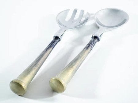 Brushed Silver Salad Servers 26cm on Sale