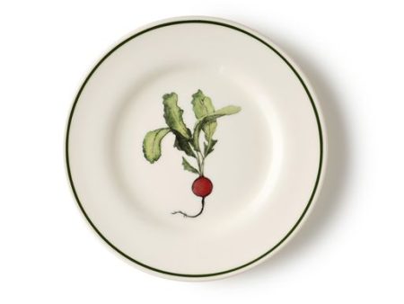 Radish Side Plate with Green Online Sale