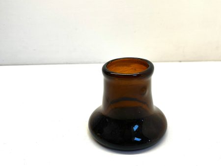 Small Glass Candle Holder in Brown Discount