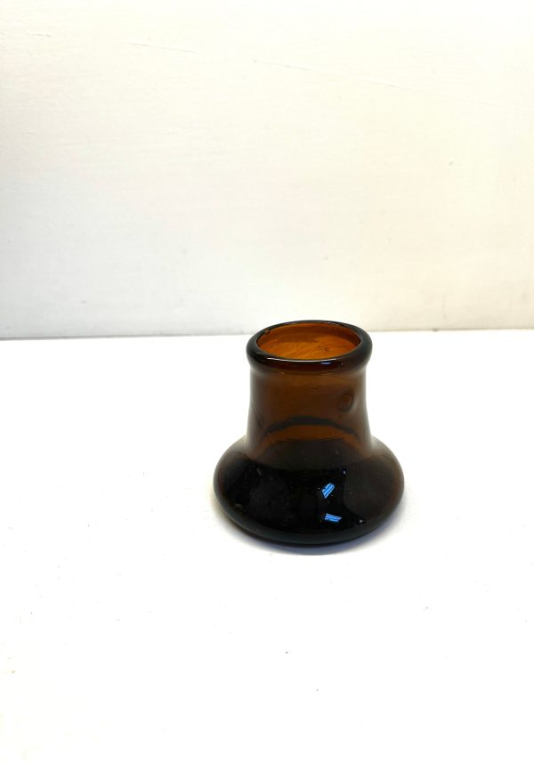 Small Glass Candle Holder in Brown Discount