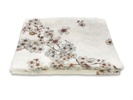 Almond Blossom Border Linen Table Cloth For Sale