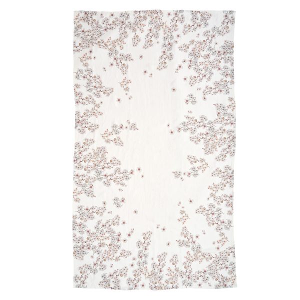 Almond Blossom Border Linen Table Cloth For Sale