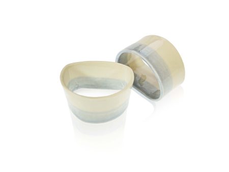 Ceramic Napkin Ring with Light Blue Stripe Online Hot Sale