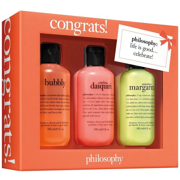 ($32 Value) Philosophy Congrats! Shampoo, Shower Gel & Bubble Bath, 3 Piece Gift Set Online now